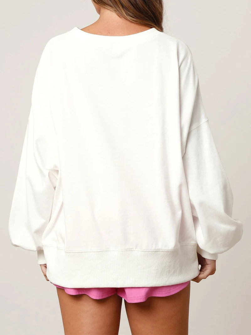 Womens Valentine Sweatshirt With Horseshoe Boots Print