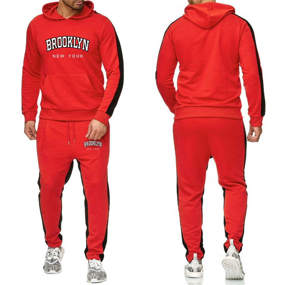 Men's Two Piece Tracksuit Set for Casual Outdoor Wear