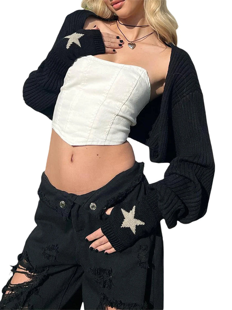 Women Knit Shrug Open Front Solid Color Cardigan Casual