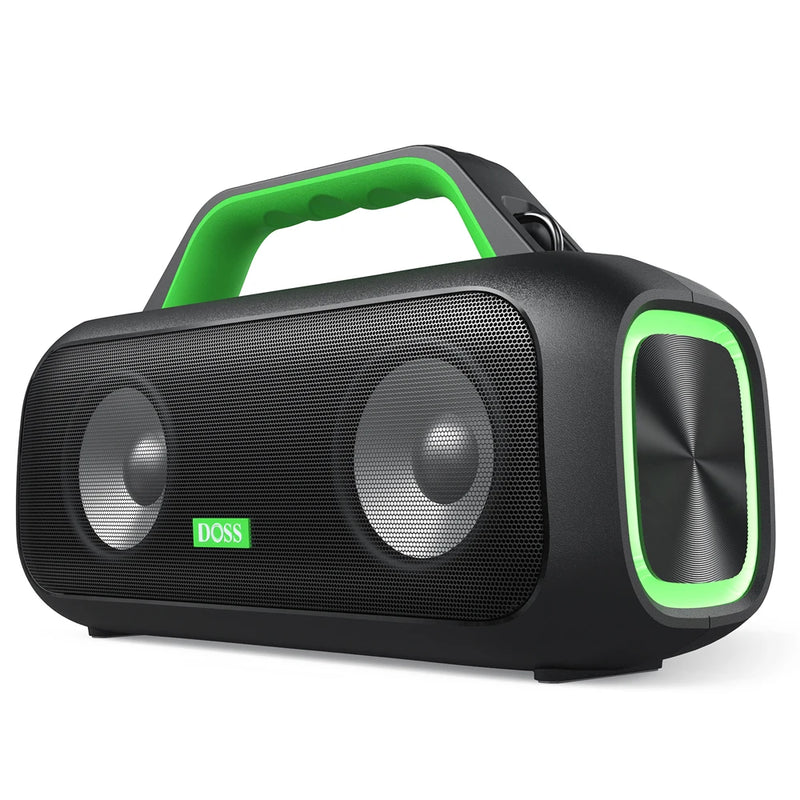DOSS Outdoor Portable Speaker Powerful 60W Stereo and Bass Sound Box Power Bank IPX6 Waterproof LED Lights TWS Wireless Speakers