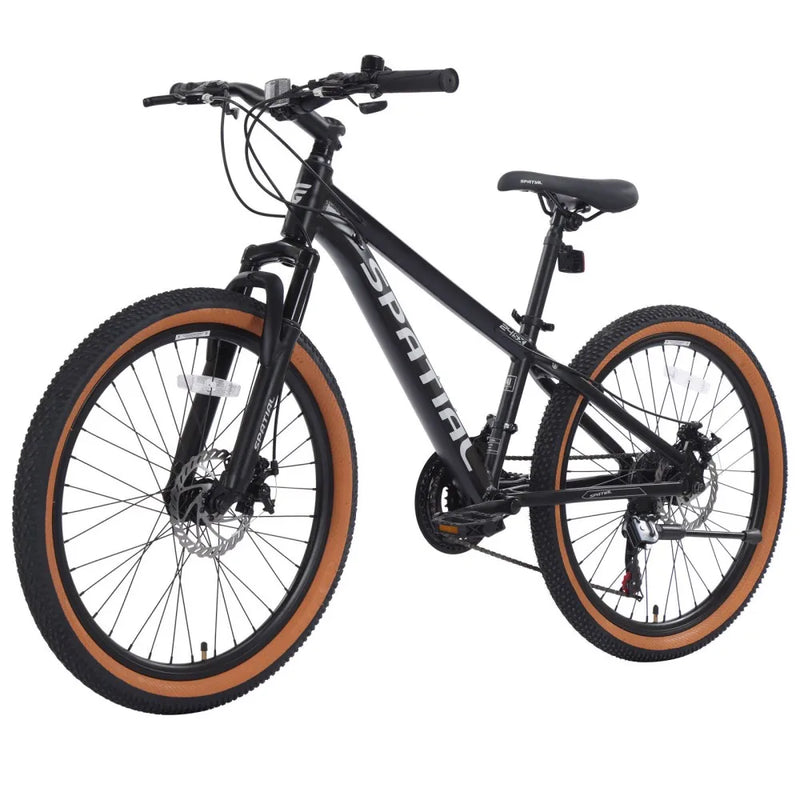 SPATIAL 24 Inch Mountain Bike, Teenager MTB with 21 Speed,High-Tensile Aluminum Frame,Dual Disc Brake, Adult Hardtail Bicycle