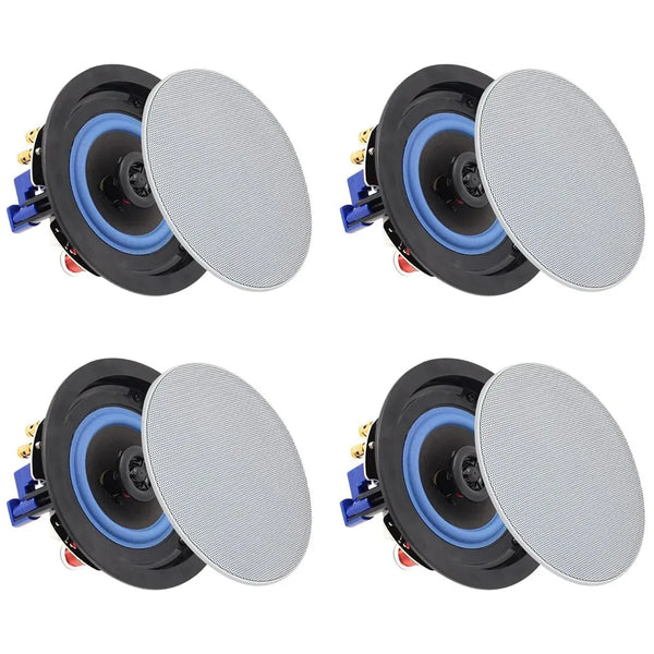 Herdio 4 Inch 320 Watts 2 Way Bluetooth Ceiling Speakers Package, ideal for home theater and living room flush mount.