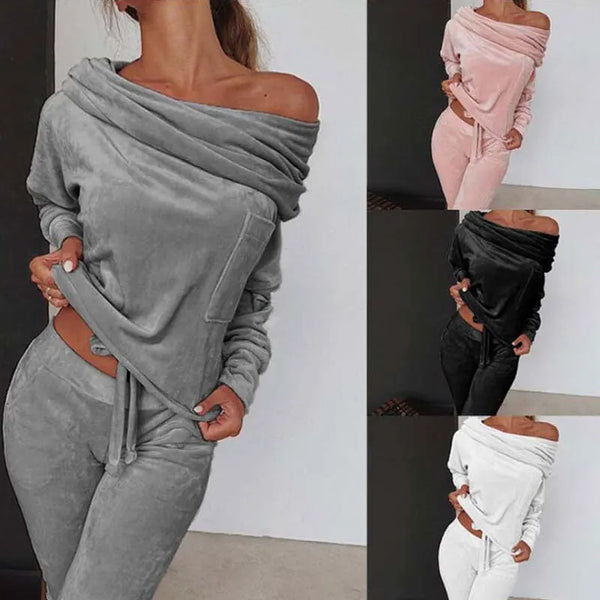 Spring Women's Zip Up Hoodie Jogging Sweatsuit Set