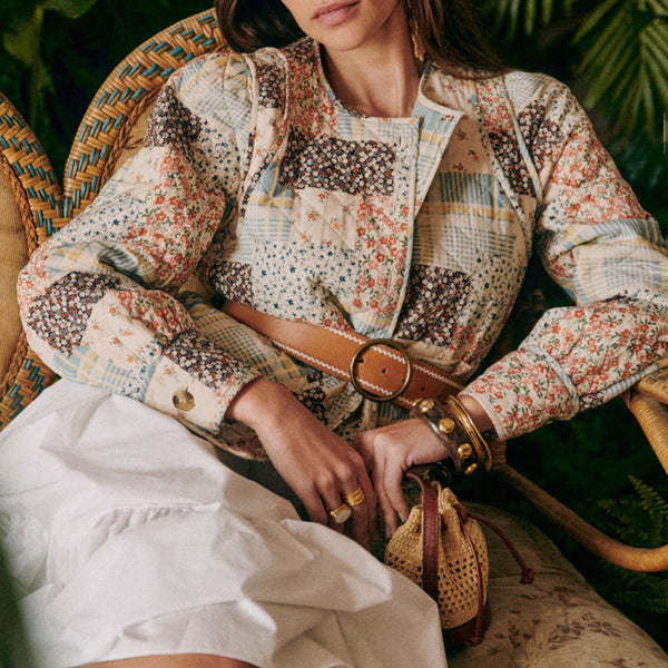 Fall Winter Women's Quilted Coats Jacket Lightweight Fashion Floral Print Casual Long Sleeve Button Cardigan Outwear Streetwear