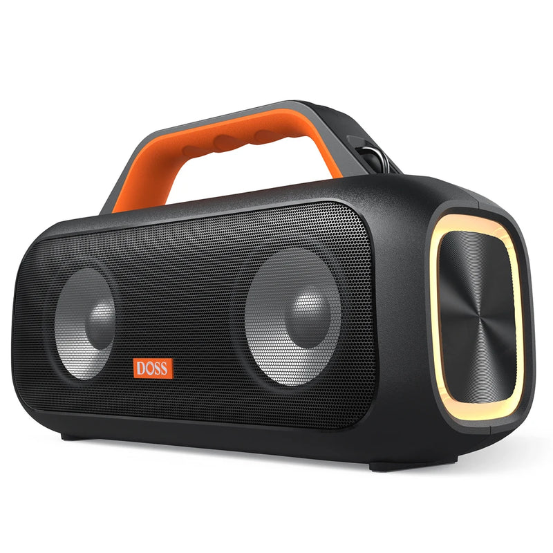 DOSS Outdoor Portable Speaker Powerful 60W Stereo and Bass Sound Box Power Bank IPX6 Waterproof LED Lights TWS Wireless Speakers