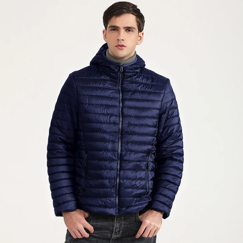 COUTUDI Lightweight Puffer Down Jackets for Men, Warm Parka, Windproof Coat, Casual Outerwear, Autumn and Winter Fashion Jacket