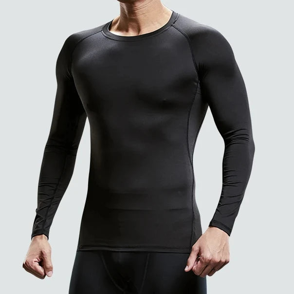 Men's Quick-Drying Long-Sleeved Sports Underwear Suit for Football Basketball Ski Training All Seasons, perfect for all athletes.