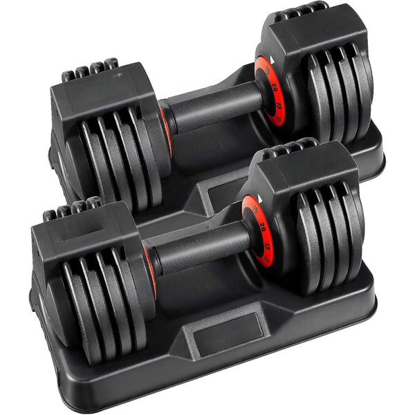 Adjustable Dumbbell Set 25/55 Lbs for Home Workouts