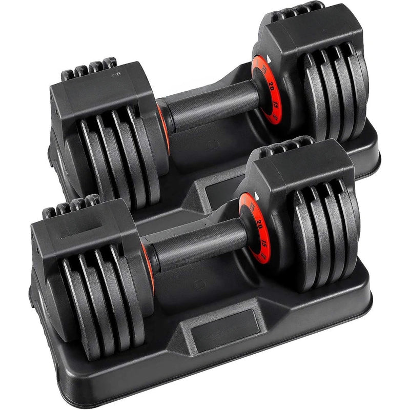 Adjustable Dumbbell Set 25/55 Lbs for Home Workouts