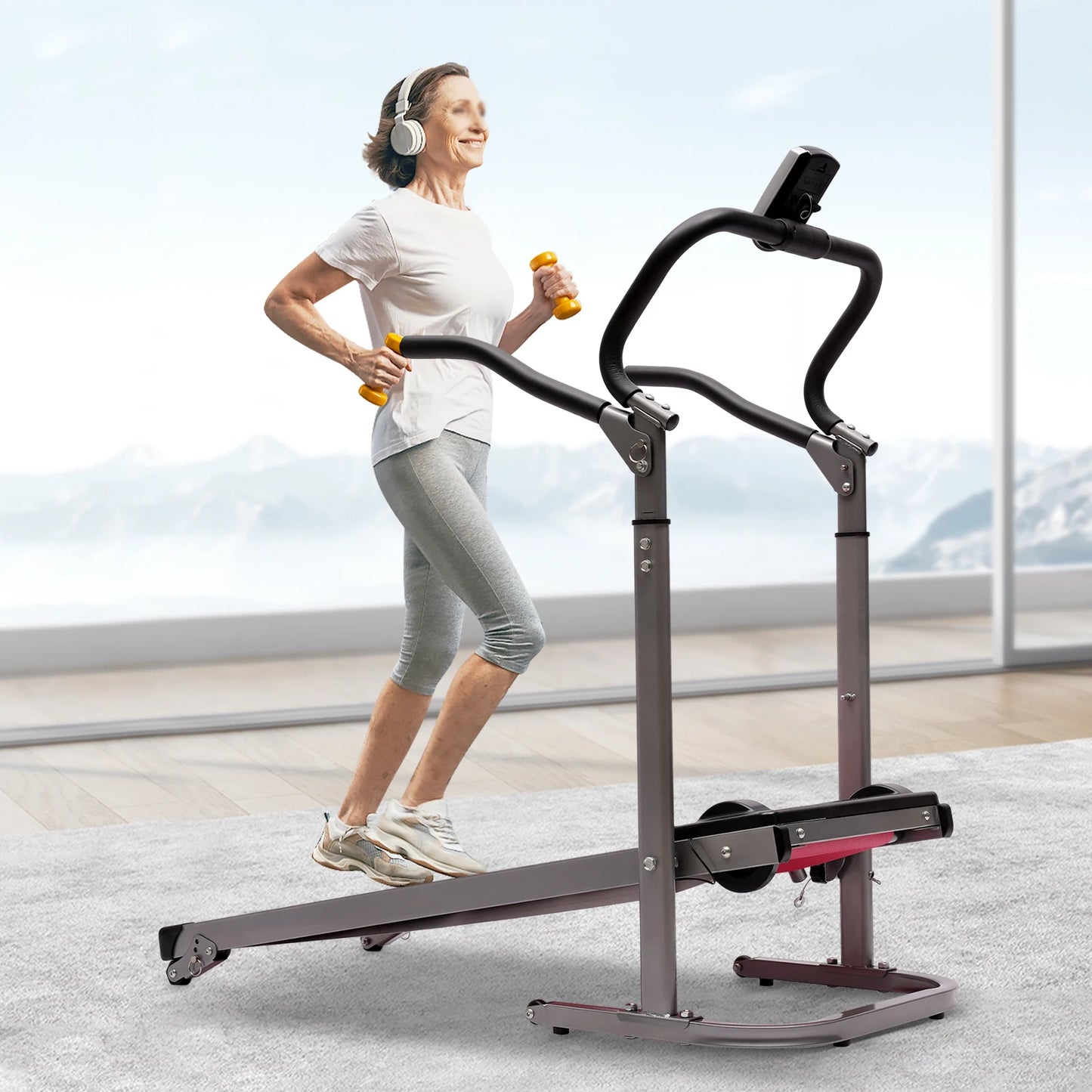 Folding Treadmill with Incline and LED Monitor for Home