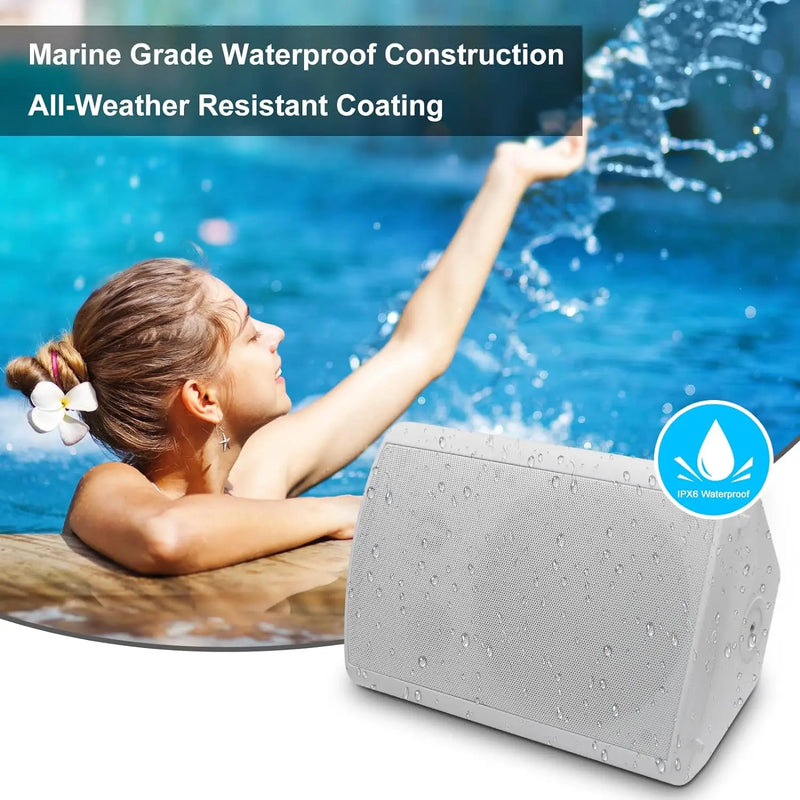 Herdio 4PCS 6.5 Inch Waterproof Outdoor Bluetooth Speakers