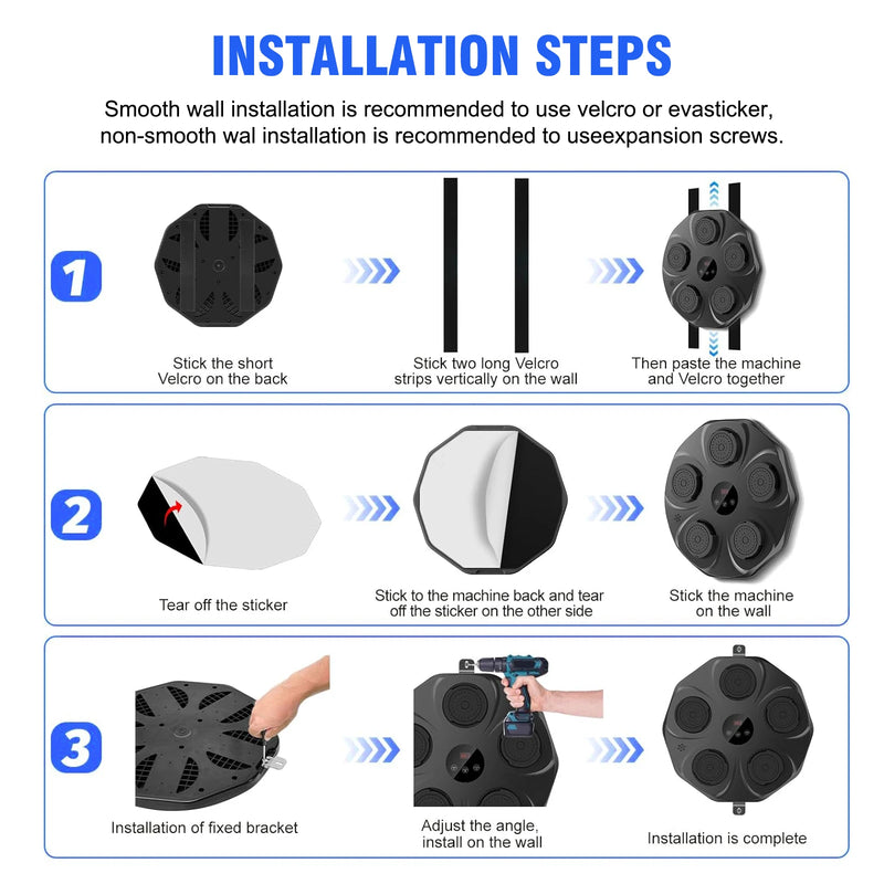 Smart Music Boxing Trainer Wall Mounted Bluetooth Target