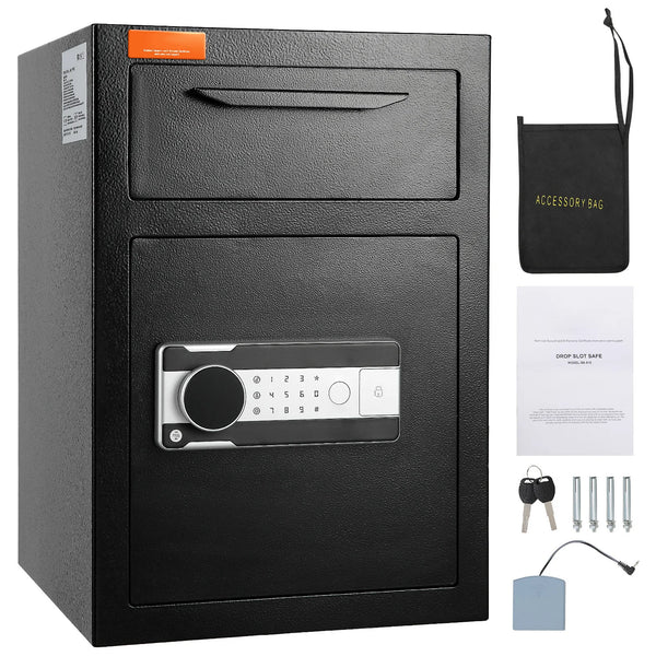 VEVOR 1.7 Cub Depository Safe Deposit Safe Electronic Code Lock & 2 Keys Business Drop Slot Safe for Cash Mail in Office Hotle